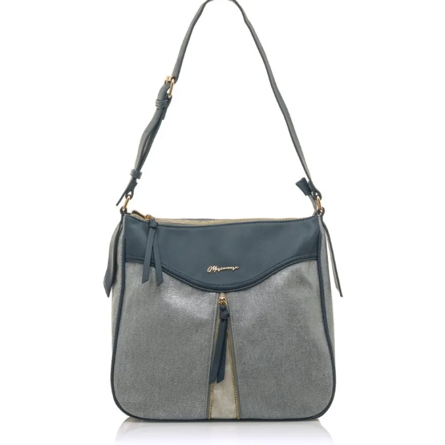 Bolso Maria mare CAEL 3 AZUL DENIM AZUL CLARO SCRAB SILVER