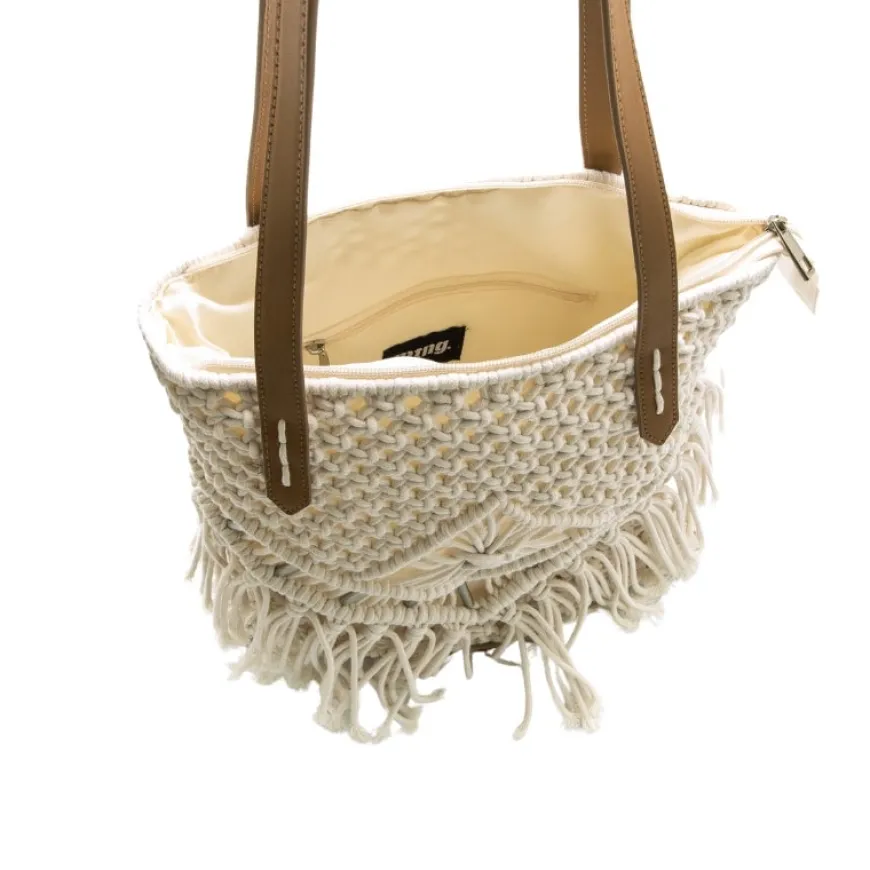 Bolso Mustang MACRAME CRUDO WORLD CUERO