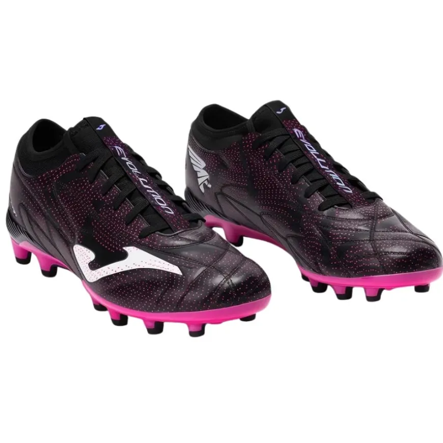 Botas fútbol Joma Evolution 2501 Negro Fucsia Artificial Grass