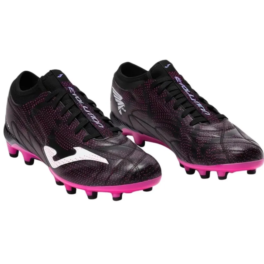 Botas fútbol Joma Evolution 2501 Negro Fucsia Artificial Grass