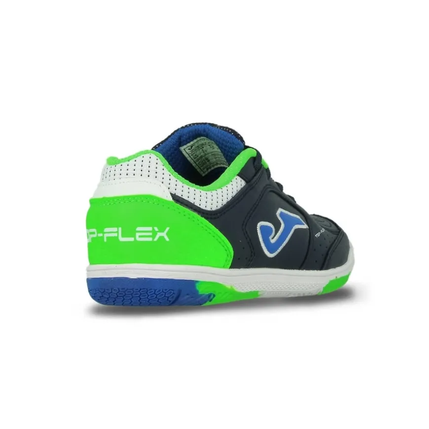 Botas fútbol Joma Top Flex Jr 2533 Marino Verde Flúor Indoor