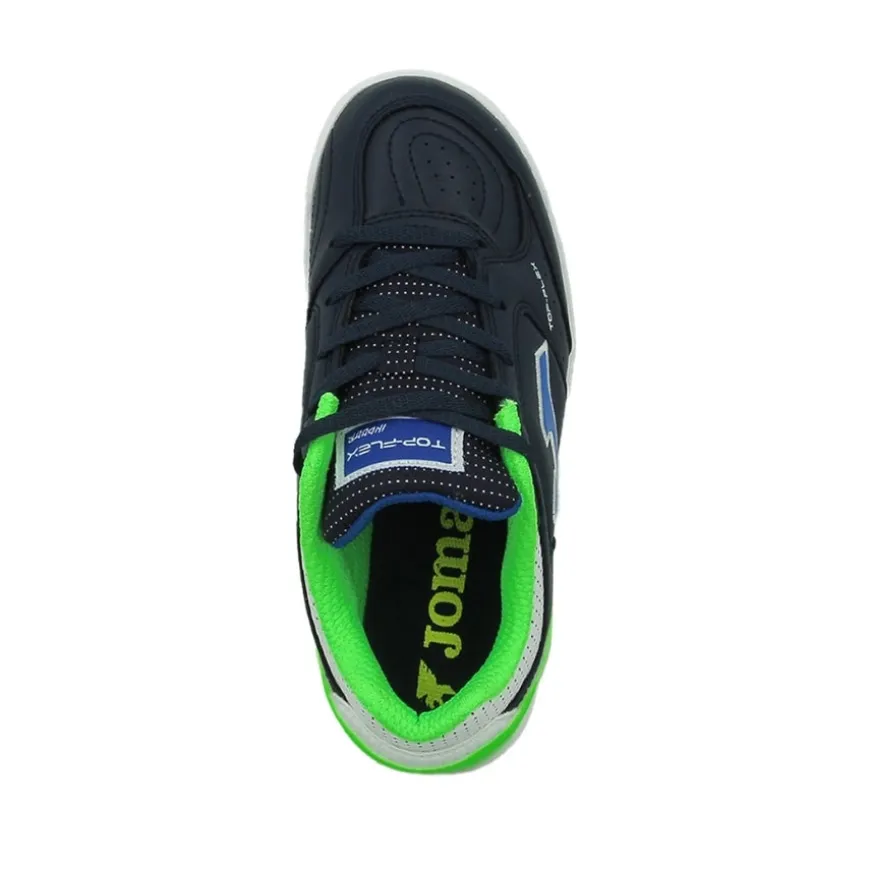 Botas fútbol Joma Top Flex Jr 2533 Marino Verde Flúor Indoor