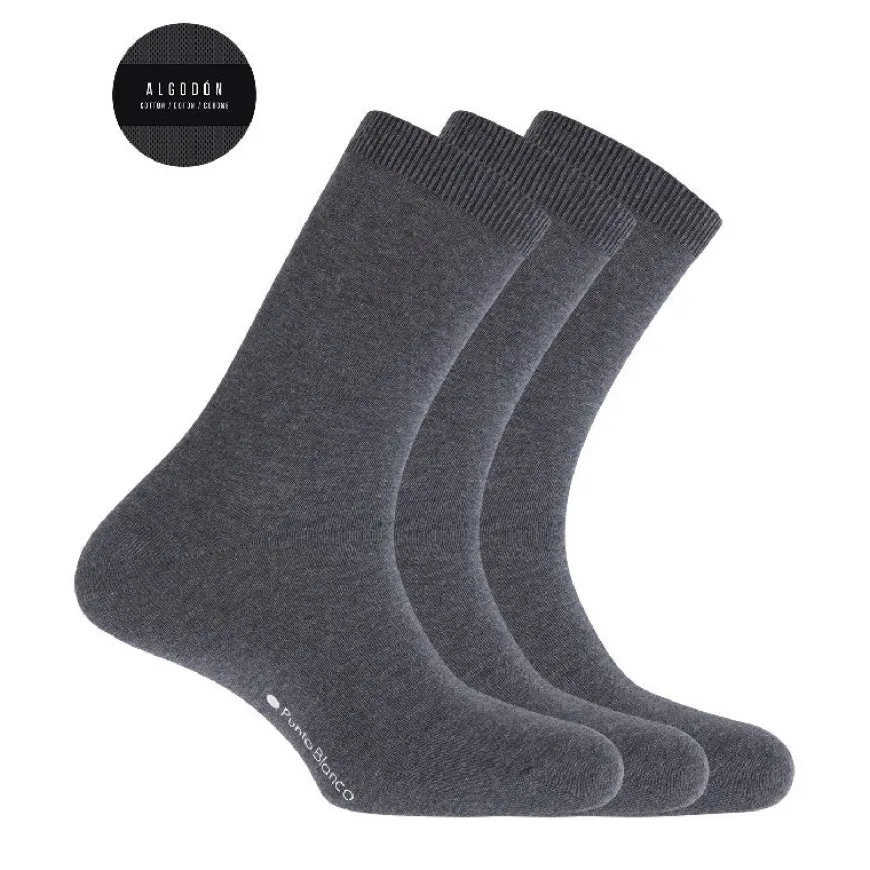 Calcetines Punto blanco TRIPLO ALGODON LISO BASIX