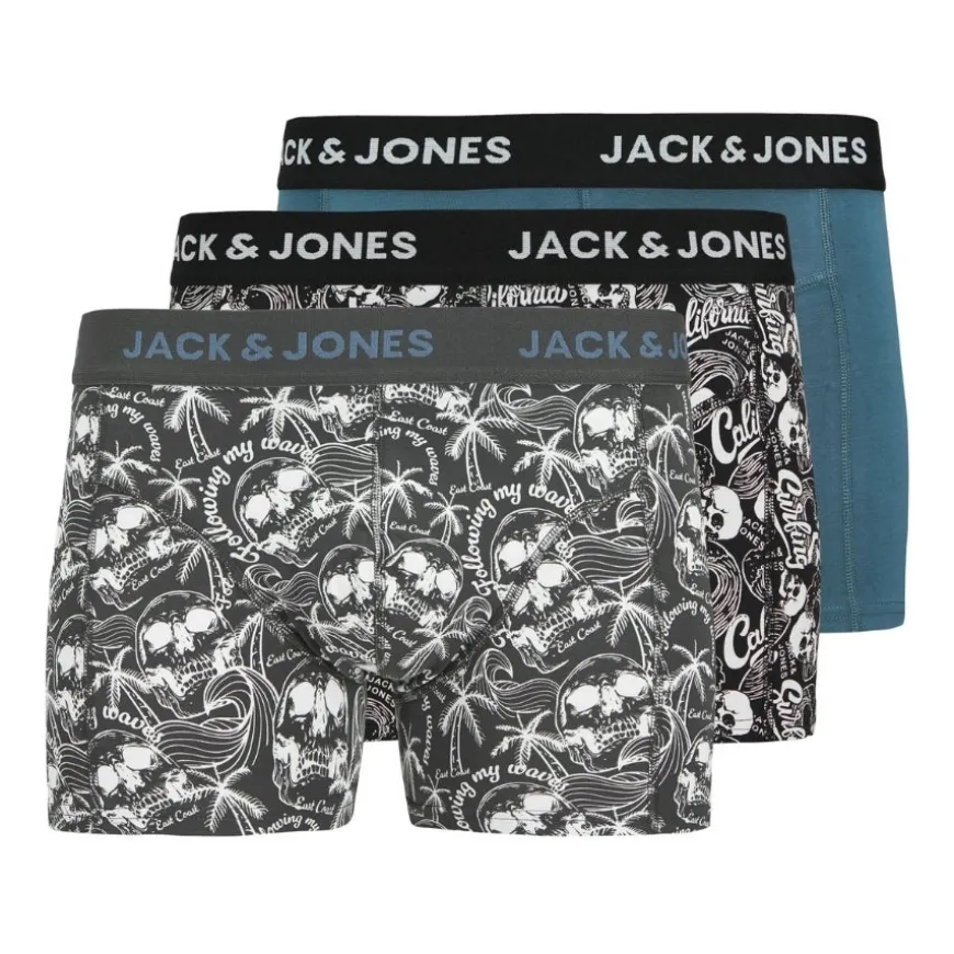 Calzoncillos Jack & jones Jacdamon Skull Trunks 3 Pack Jnr