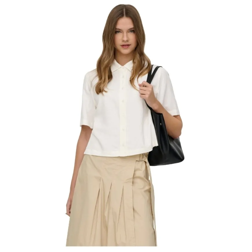 Camisas manga corta Only Onlgoa S S Linen Bl Shirt Cc Pnt