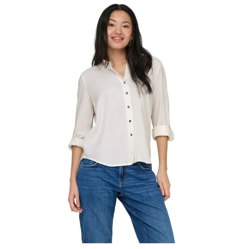 Camisas manga larga Only Onlgoa 3 4 Strap Linen Bl Shirt Cc Pnt