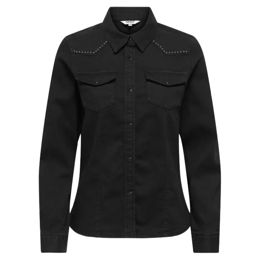 Camisas manga larga Only Onlsasia L S Fit Stud Dnm Shirt Akm