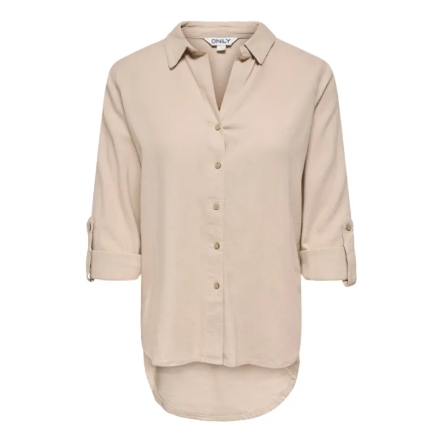 Camisas manga larga Only Onlgoa 3 4 Strap Linen Bl Shirt Cc Pnt