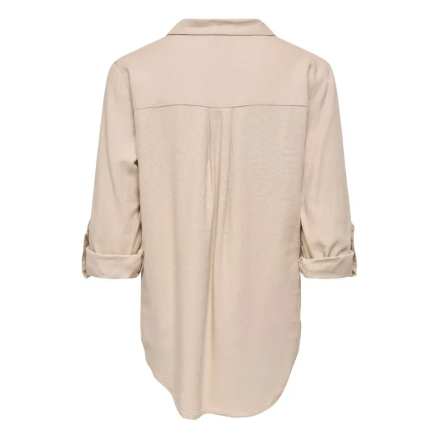 Camisas manga larga Only Onlgoa 3 4 Strap Linen Bl Shirt Cc Pnt