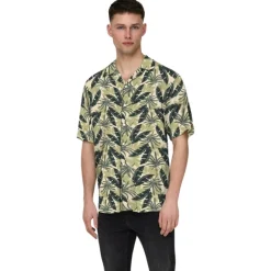 Camisas manga corta Only & sons Onswayne Life Aop Ss Viscose Shirt Noos