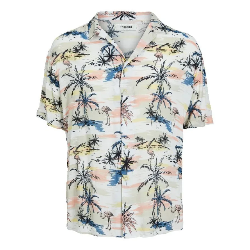 Camisas manga corta Produkt Pktdek Tropic Shirt Ss
