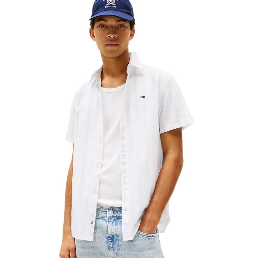 Camisas manga corta Tommy jeans Tjm Reg Linen Blend Stp Ss Shirt