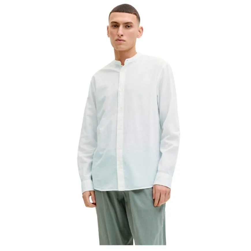 Camisas manga larga Jack & jones Jjebreeze Linen Blend Band Shirt L S Sn