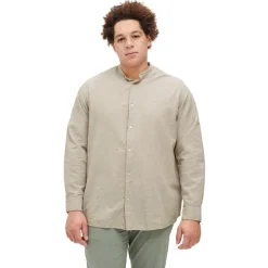Camisas manga larga Jack & jones plus Jjebreeze Linen Ble Band Shirt Ls Sn Pls