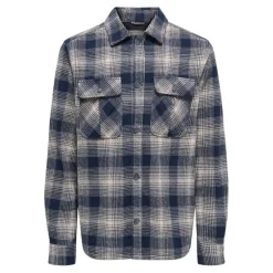 Camisas manga larga Only & sons Onscedric Life Check Overshirt Noos