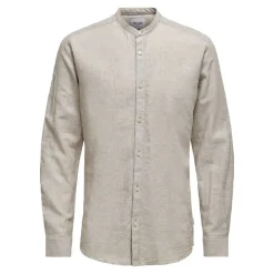 Camisas manga larga Only & sons Onscaiden Ls Solid Linen Mao Shirt Noos