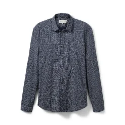 Camisas manga larga Tom tailor fitted pr, navy scratched check print, L