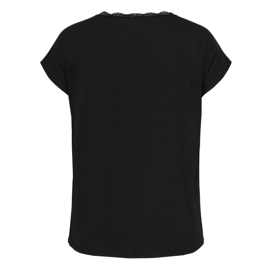 Camisetas manga corta Carmakoma Carmoster S S Lace V-Neck Top Jrs
