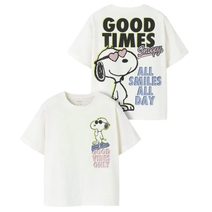 Camisetas manga corta Name-it Nkfdylana Snoopy Ss Nreg Top Box Sky