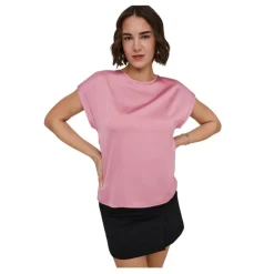 Camisetas manga corta Only Onllieke S S Satin Mix Top Wvn Noos