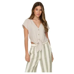 Camisetas manga corta Only Onlsiesta SS Knot Lin BL Shirt PNT Noos