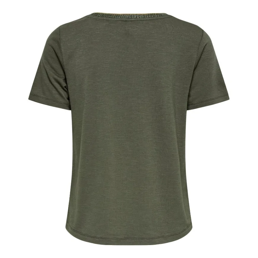 Camisetas manga corta Only Onldemi S S V-Neck Glitter Top Jrs
