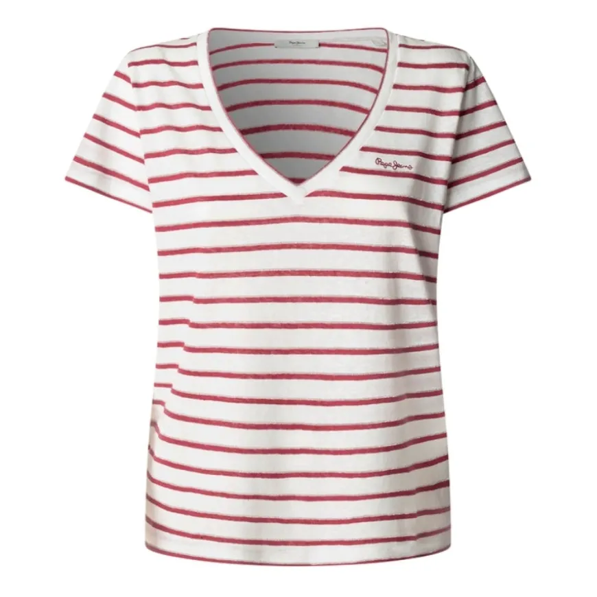 Camisetas manga corta Pepe jeans Megan V Neck Striped