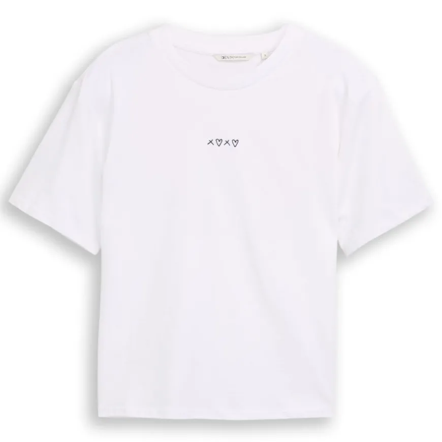 Camisetas manga corta Tom tailor Boxy T-Shirt With Embro