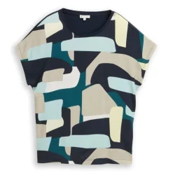Camisetas manga corta Tom tailor T-Shirt Fabric Mix Print Crew Neck