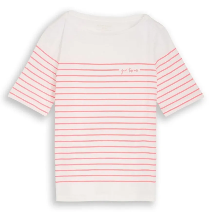 Camisetas manga corta Tom tailor T-Shirt Placed Stripe Boat Neck