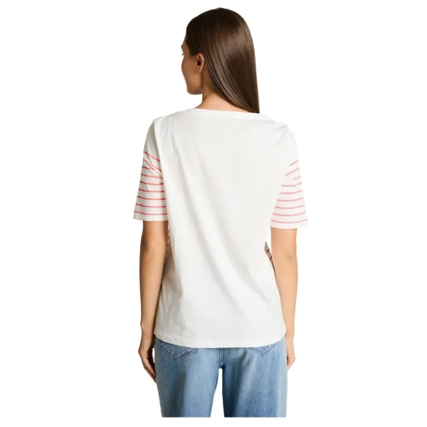 Camisetas manga corta Tom tailor T-Shirt Placed Stripe Boat Neck
