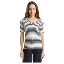 Camisetas manga corta Tom tailor T-Shirt Stripe V-Neck