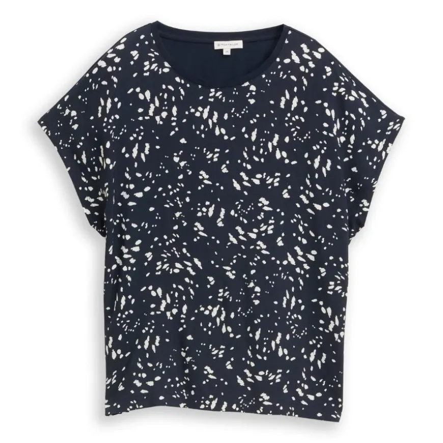 Camisetas manga corta Tom tailor T-Shirt Fabric Mix Print Crew Neck