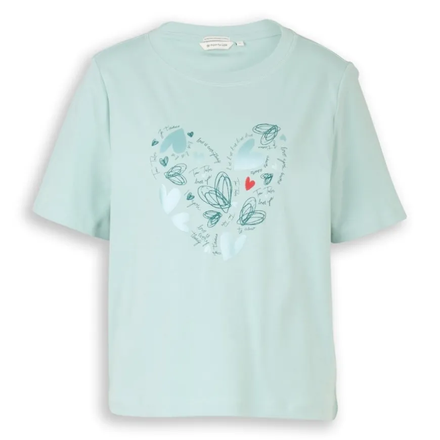 Camisetas manga corta Tom tailor T-Shirt Boxy Crew Neck With Print