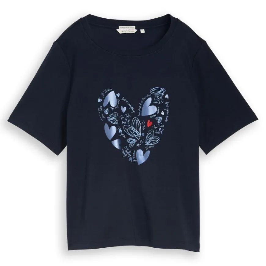 Camisetas manga corta Tom tailor T-Shirt Boxy Crew Neck With Print