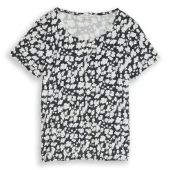 Camisetas manga corta Tom tailor T-Shirt Henley Crincle Alloverprint