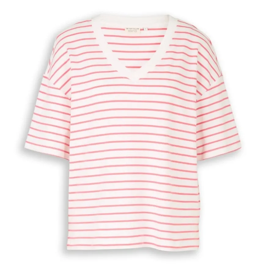 Camisetas manga corta Tom tailor T-Shirt Bold V-Neck Stripe