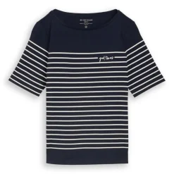 Camisetas manga corta Tom tailor T-Shirt Placed Stripe Boat Neck