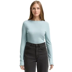 Camisetas manga corta Tom tailor Rib T-Shirt With Frill Edge
