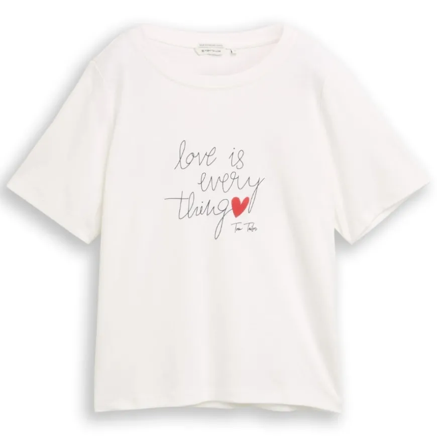 Camisetas manga corta Tom tailor T-Shirt Boxy Crew Neck With Print