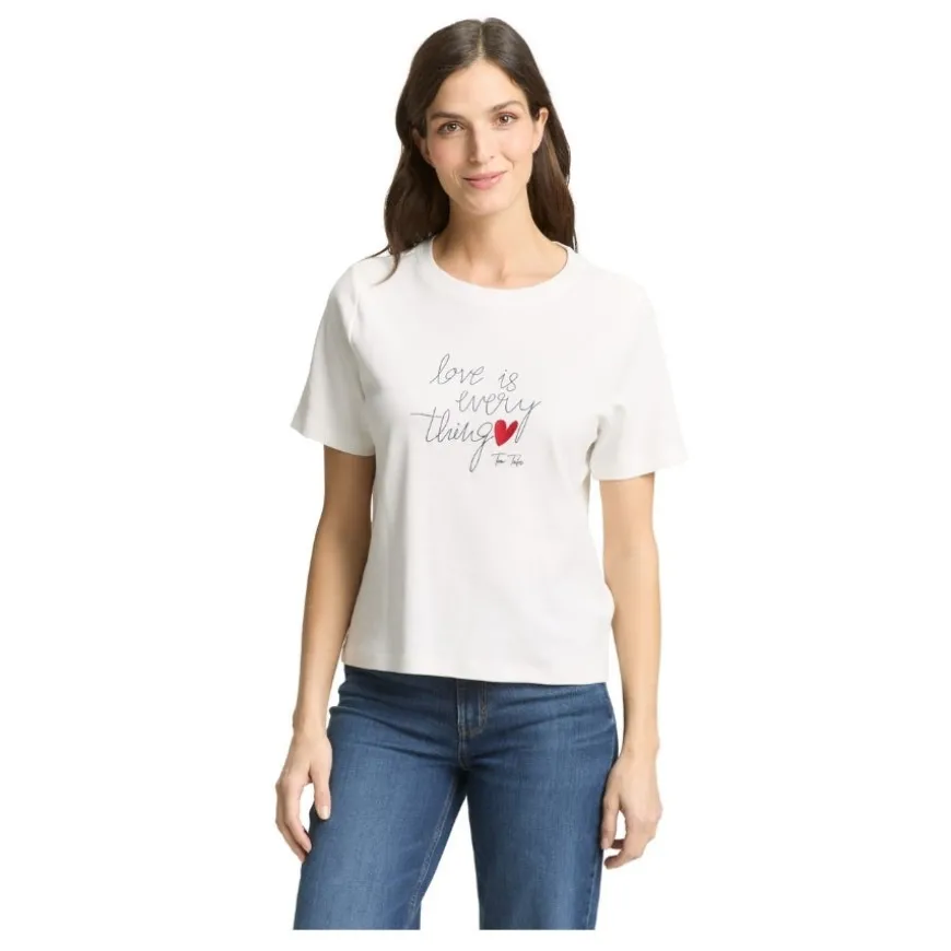 Camisetas manga corta Tom tailor T-Shirt Boxy Crew Neck With Print