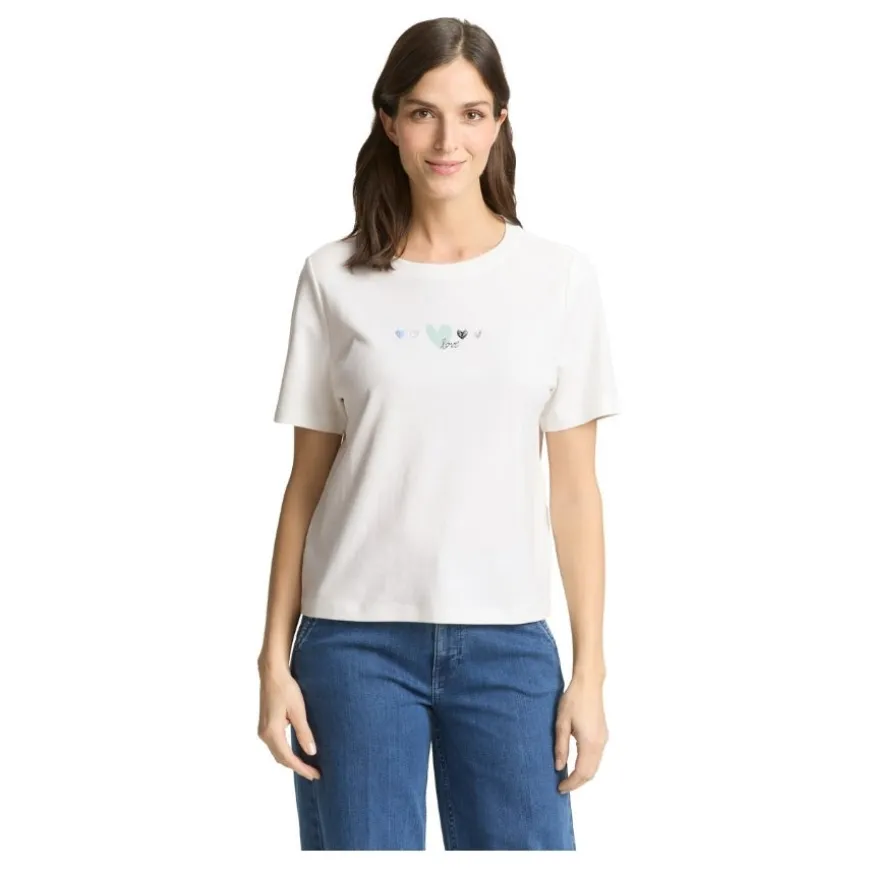 Camisetas manga corta Tom tailor T-Shirt Boxy Crew Neck With Print