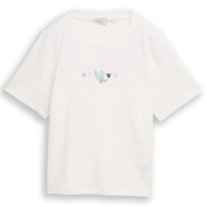 Camisetas manga corta Tom tailor T-Shirt Boxy Crew Neck With Print