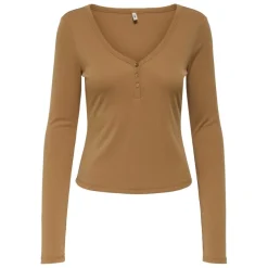 Camisetas manga larga Only Onlfree Life L/S Placket Rib Top Jrs