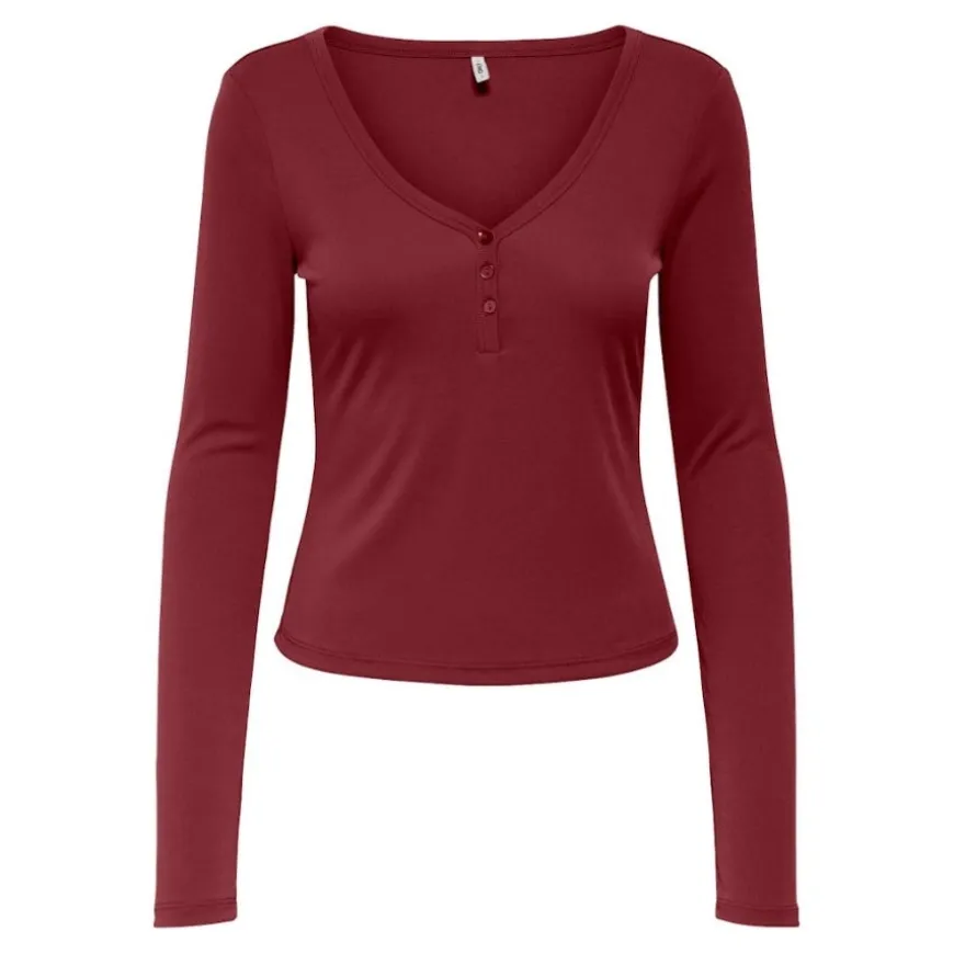 Camisetas manga larga Only Onlfree Life L/S Placket Rib Top Jrs
