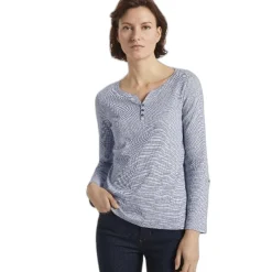 Camisetas manga larga Tom tailor T-Shirt Stripe Henley