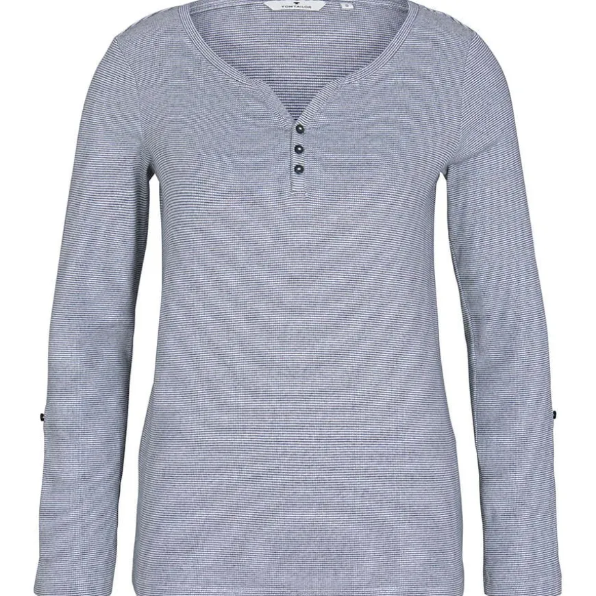 Camisetas manga larga Tom tailor T-Shirt Stripe Henley