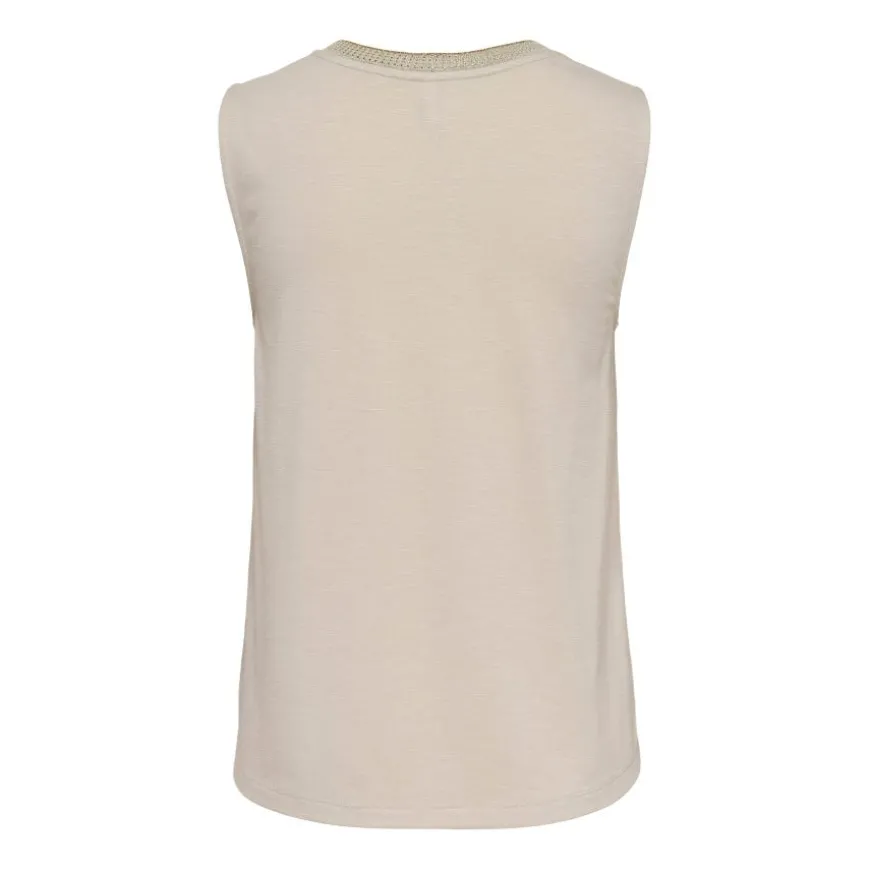Camisetas sin mangas Only Onldemi S L V-Neck Glitter Top Jrs