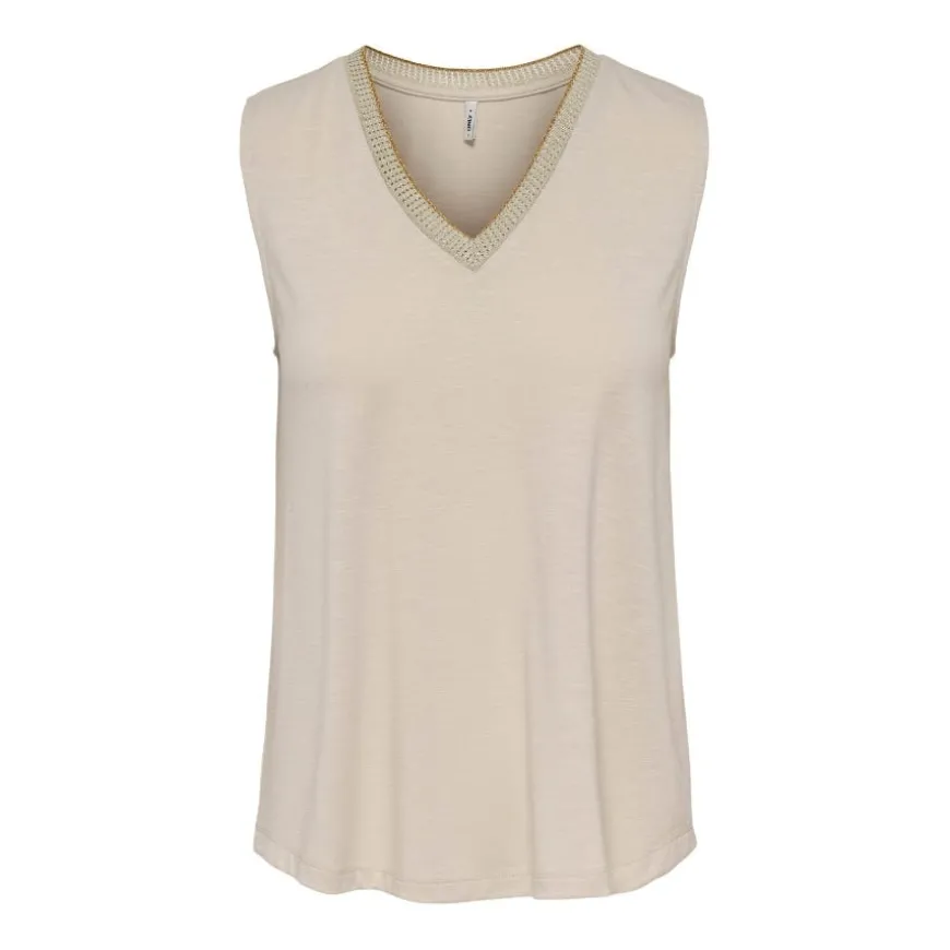 Camisetas sin mangas Only Onldemi S L V-Neck Glitter Top Jrs