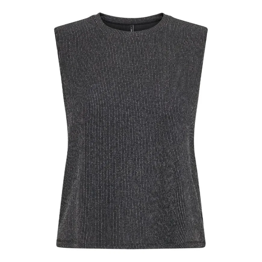 Camisetas sin mangas Only Onlcarol S L O-Neck Glitter Top Box Jrs